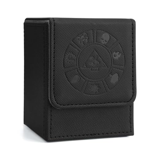 Arkeiliy Yugioh Card Deck Box, 110+ Card Storage Deck Box Fits YGO, TCG, MTG, Collectible Trading Card Cases for Yugioh and More (Black)
