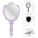 Embossed Butterfly Handheld Mirror with Folding Handle, Princess Style Girls Mirror with Handle, Purple
