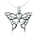 925 Sterling Silver Open Celtic Butterfly Pendant Necklace, 18 inch Snake Chain