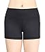 Women's Active Fitness Yoga Running Exercise Workout Shorts with Side Pocket M Black