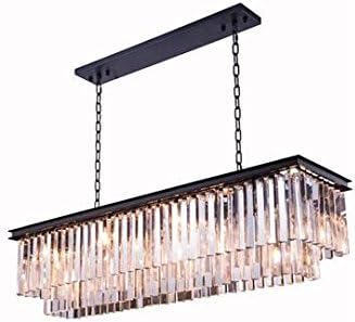 Metro Mocha Brown Modern 12-Light Hanging Chandelier Heirloom Handcut Crystal in Crystal (Clear)-2201D50MB-RC-14" W/D