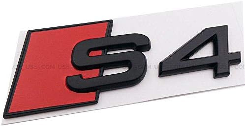 US85 OEM Size ABS Nameplate S4 Matte Black Emblem 3D Trunk Logo Badge Decoration