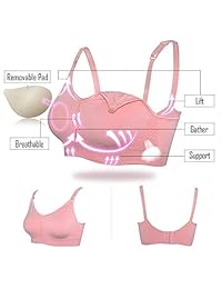 Ritera - Sujetador de lactancia para mujer, inalámbrico, transpirable, para embarazo, lactancia, maternidad, dormir, uso diario y doméstico