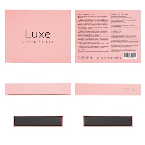 Luxe Cosmetics - Lash Lift Kit - Complete Set for Eyelash Lifting - New Pro Version - Easy to Apply and Long Lasting Finish - Professional Results up to 8 Weeks