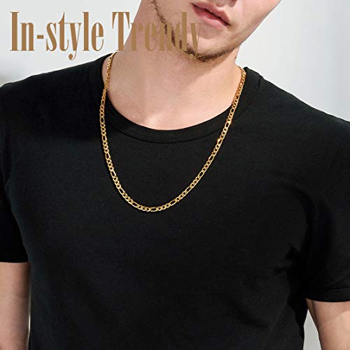 4mm Figaro Chain On Neck Factory Sale 