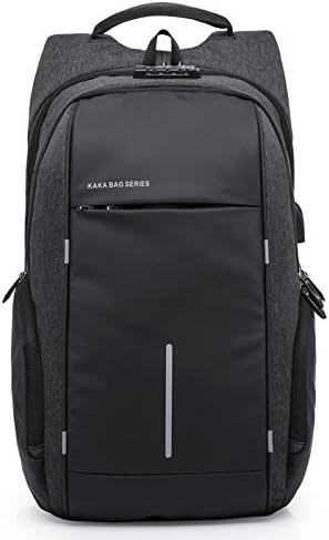 MUFUBU Presents Laptop Backpacks for Men with Audio Cable Port and TSA Locking System - Black