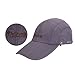 icolor Sun Hats for Men Women with Neck Flap,Foldable Sun Cap Fishing Sun Hats,Summer UPF50+ Sun Protection Ponytail Hats Dark Gray