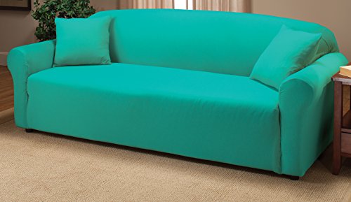 Madison Stretch Jersey Sofa Slipcover, Solid, Aqua