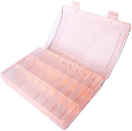 1pcs Organizer Jewelry Box Tool Storage Containers Plastic with Adjustable Dividers(24 Compartment) (Orange)