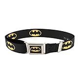 Buckle Down Kids' Magnetic Buckle DC Comics Batman Stretch Belt, Black