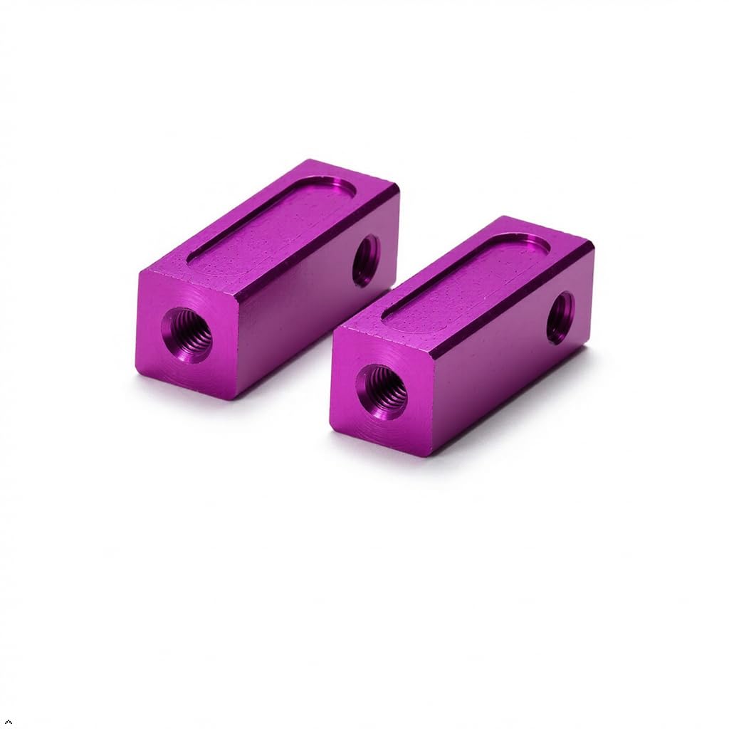 PrecisionGeek Purple Aluminium Servo Stay – Direct Replacement for Tamiya 53596 – CNC Upgrade for RC Cars, Chassis, Custom 1/10 Builds – Lightweight Alloy Mount