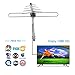 Outdoor TV Antenna, CHARAVECTOR 150 Miles Range Digital HDTV Antenna with VHF/UHF Signal, Built-in High Gain and Low Noise Amplifier, Mounting Pole