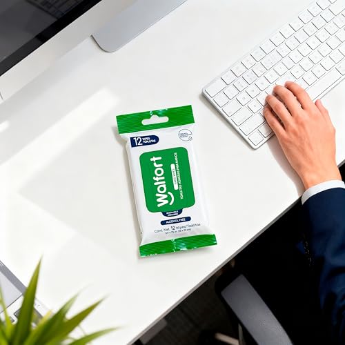 Walfort | Toallitas Húmedas para Manos. Tela Reforzada. Limpieza sin irritación. 12 Pack de 12 Unidades c/u. Uso Diario.