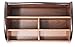 Cherry Brown Wooden Office Desk Organizer with 1 Paper/CD/DVD Rack and 4 Storage Compartments for Office Supplies and Desk Accessories - for Use on Desktop|Table|Counter in Kitchen Or Work Space