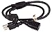 CableLeader Power Cord Splitter Cable, 2 NEMA 5-15R to 1 NEMA 5-15P - Splitter Cord, Y Power Cable, Power Cord Extension and Splitter, UL Listed, 14 inches / 16 AWG, Black, Pack of 1