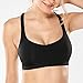 CRZ YOGA Women's Light Support Strappy Sports Bra - Low Cut Wirefree Padded Yoga Cami Criss Cross Back Black Medium