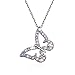 BAMOER Butterfly Pendant Necklace Multi Color CZ Butterfly Dainty Necklace for Women Wedding Birthday Gift