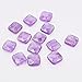 Square Amethyst Gemstone Bead and Sterling Silver or Gold Filled Wrapped Ring- Made to size 4 -14