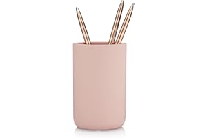 Essentra Home Blush Pink Bathroom Tumbler Cup for Vanity Countertops, Pink Pencil Pen Holder and Makeup Brush Holder