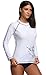 BeautyIn Women's Long-Sleeve Rashguard Shirt UPF 50+ Rash Guard Swimsuit Top,White,Medium