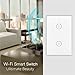 WiFi Smart Wall Touch Light Switch Glass Panel Wireless Remote Control by Mobile APP Anywhere Compatible with Alexa,Timing Function No Hub Required (Wall Switch 2 Gang)