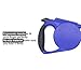 Heavy Duty Retractable Dog Leash with Removable LED Light Plus 1 Roll of Waste Bag and Holder Designed, 16.5 Feet Strap for 88 Pound (40 KGS) Dogs, Blue