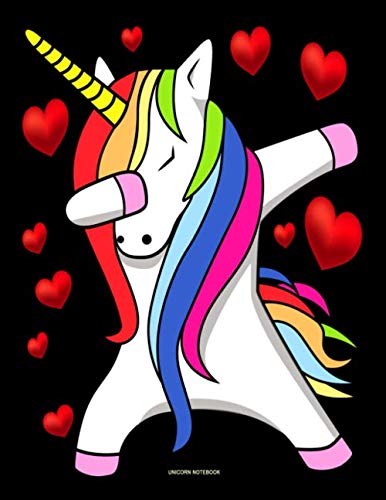 Unicorn Notebook: Journal/ Notebook with Blank Pages - Each Blank Page Contains Tiny Heart, Total 100 Pages Sheets, Glossy Cover, Size 8.5 x 11 (Memories Photo Album)