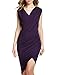 ANGVNS Women's V Neck Padded Sleeveless Night Party Dress(Purple L)