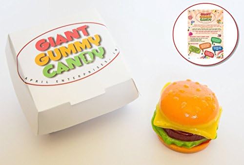 GIANT GUMMY HAMBURGER (7oz) Served in a Box with Custom Gift Card