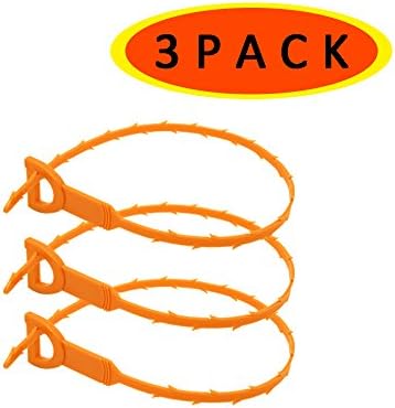 3 Pack 25.2 inch Drain Snake Hair Drain Clog Remover Cleaning Tool, Tube Drain Cleaning Removal Opener for Sink and Bathtub, Toilet and Auger Plumbing