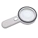 Extra Large 20X Magnifying Glass with 12 Bright LED Lights,XYK Handheld Lighted Magnifier for Reading,Inspection,Exploring,Hobbies and Macular Degeneration (White)
