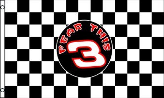 3'x5' "FEAR THIS" #3 Dale Earnhardt Checkered Flag