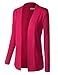 BIADANI Women Classic Soft Long Sleeve Open Front Cardigan Sweater Magenta 2X-Large