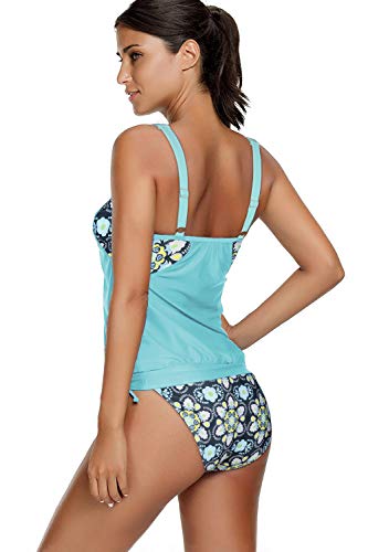 image for Zando Womens Tankini Swimsuits Sporty Double Up Slimming Tummy Control