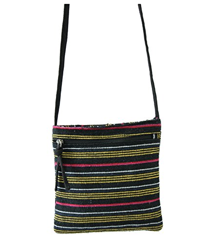 anekaant kuttu striped women cotton sling bag