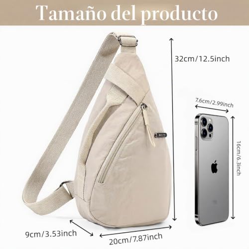 ANPTER Men's Shoulder Bag, Chest Bag, Waist Bag, Waist Bag, Crossbody Bag with Double Pocket, Water Resistant and Handless (Chest Bag)