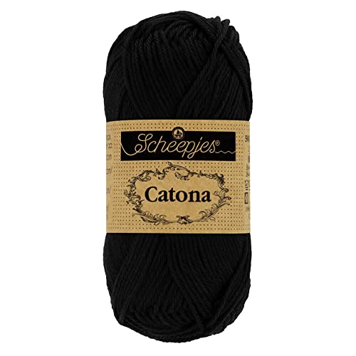 Scheepjes - Scheepjes Catona 110 Jet Black Yarn - 1x25g