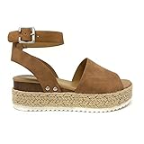 SODA Women's Topic Tan Nubuck Syntheticsandals 8 B(M) US