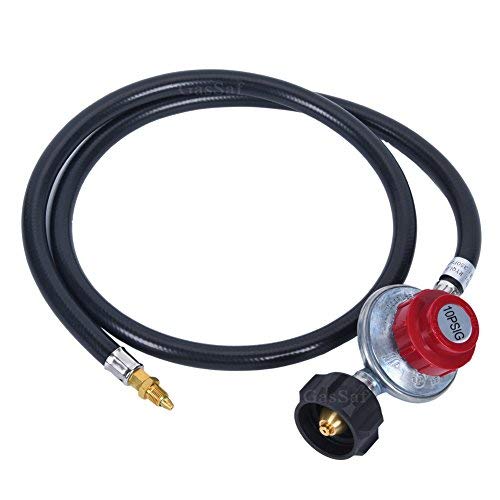 GasSaf 4FT 010PSI Adjustable High Pressure Propane Regulator Grill