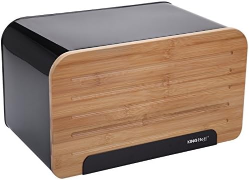 King Hoff Pan Caja de madera y acero inoxidable KH 1071 (Negro): Amazon.es: Hogar