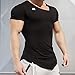 EU Men's Fitness Gym Bodybuilding Muscle Short Sleeveless T-Shirt Black L/Tag 2XL