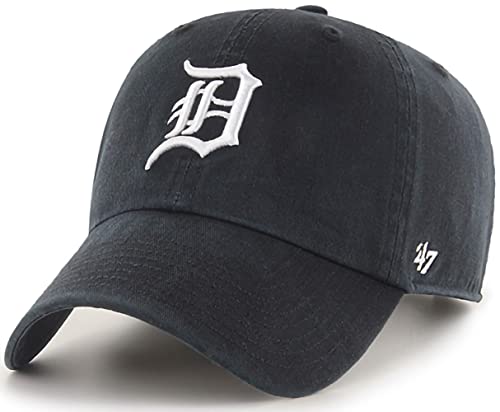 47 MLB Mütze mit verstellbarem Riemen, Einheitsgröße, Schwarz/Weiß, Detroit Tigers, Einheitsgre