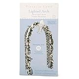 Darice Decorative 8 Foot Tall White Wedding Arch with 200 Netting Lights - Indoor and Outdoor Arch for Weddings, Events and More, Easy to Enhance with Flowers, Greenery, Ribbon and More, 20" x 48" x 96"
