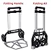 KingSo 330-lb Folding Hand Truck Heavy Duty Capacity Portable Aluminum Alloy Cart and Dolly for Luggage Travel Office Auto Moving, PVC Wheels with Double Bearings and Adjustable Handle