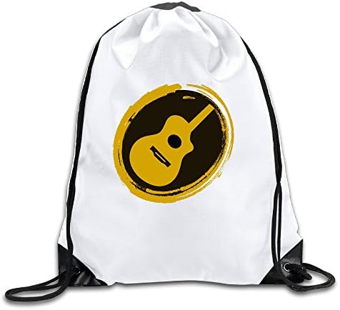 Customized Guitar Icon White Logo Beam Port Backpack Shoulder Bag Drawstring Backpack