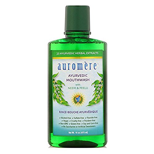Ayurvedic Mouthwash by Auromere - Fluoride-Free, Alcohol-Free, Natural, with Neem and Vegan - 16 fl oz