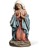 Joseph's Studio Praying Madonna Virgin Mary Statue 7 Inch Painted Cast Marble Resin Beautiful Face