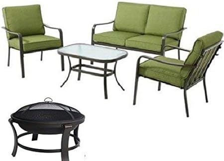 Amazon Com Mainstay Stanton Cushioned 4 Piece Patio Conversation