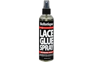 BELLATIQUE Lace Glue Spray - Extreme Hold. Edges Appear Natural, Humidity Resistant, Sweat Resistant, All Day Hold, Quick Drying, Flake Free, Easily Removed, Quick & Easy. (8 oz)