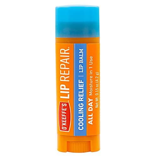 O'Keeffe's Unscented & Cooling Relief Lip Repair Lip Balm for Dry, Cracked Lips, Stick, (Pack of 4)